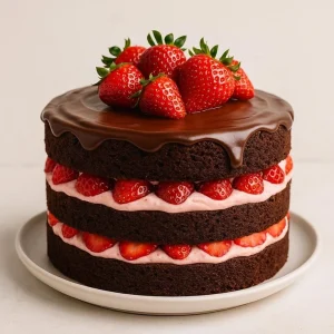 White cake with berries and passion fruits– 8-inch Layered